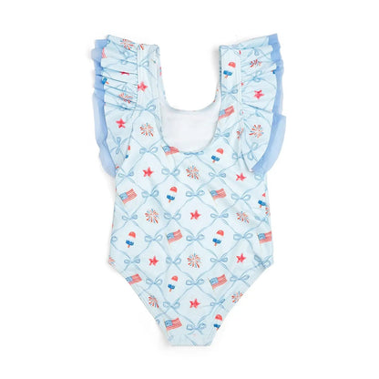 Sweet Wink Girls Patriotic Trellis Bathing Suit by Sweet Wink