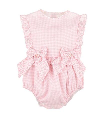 Sophie & Lucas Girls Blooms Gingham Bubble - Pink by Sophie & Lucas