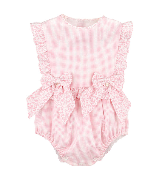 Sophie & Lucas Girls Blooms Gingham Bubble - Pink by Sophie & Lucas