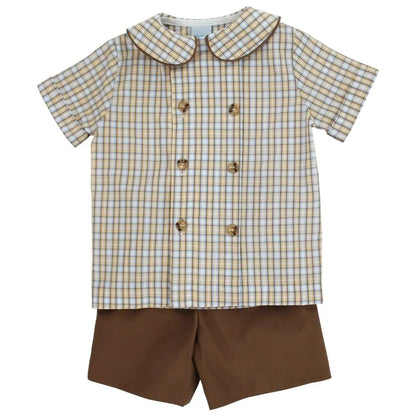 Bailey Boys Pecan Plaid Dressy Short Set by Bailey Boys