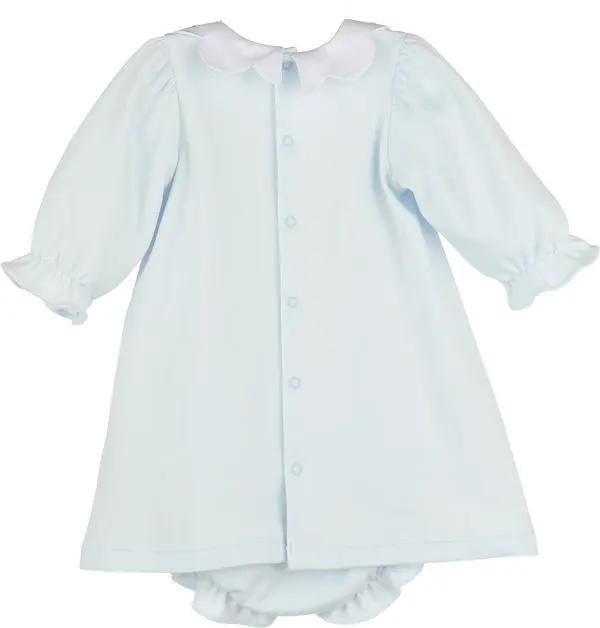 Luli & Me Girls Blue Warm Winter Home Dress by Luli & Me