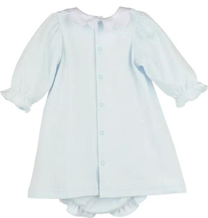 Luli & Me Girls Blue Warm Winter Home Dress by Luli & Me