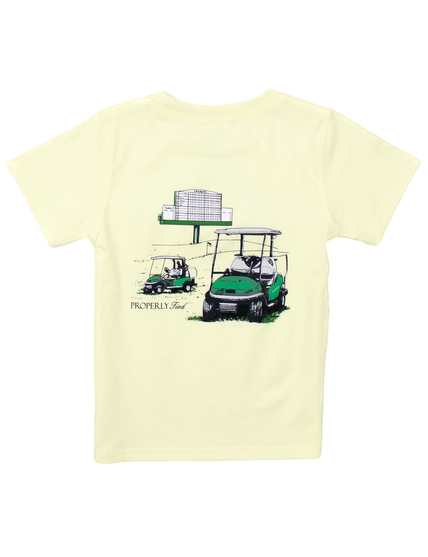 Properly Tied Boys Tee Shirt - Leaderboard on Light Yellow