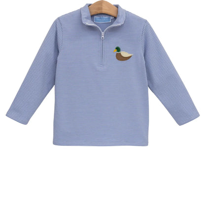 Trotter Street Kids Boys Blue Mallard Quarter Zip Pullover