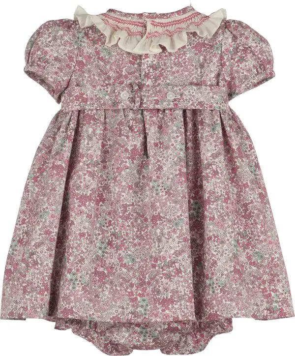 Luli & Me Girls Pink Fall Bloom Smock Dress by Luli & Me