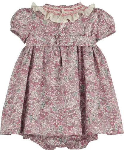 Luli & Me Girls Pink Fall Bloom Smock Dress by Luli & Me