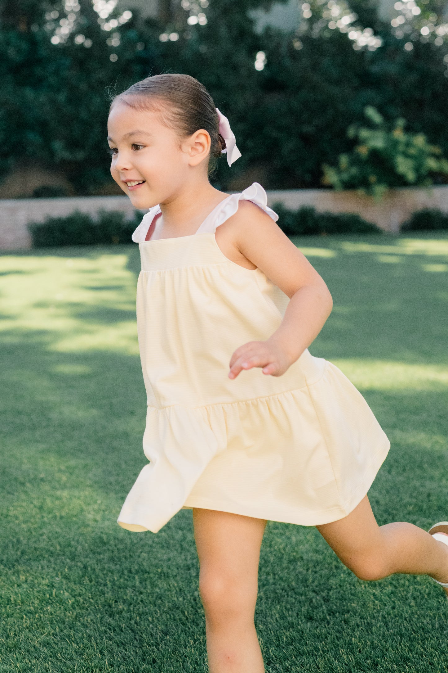 Proper Peony Pima Girls Sun Dress - Yellow Stripes by Proper Peony