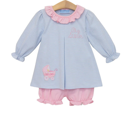 Trotter Street Kids Girls Blue Big Sister Bloomer Set