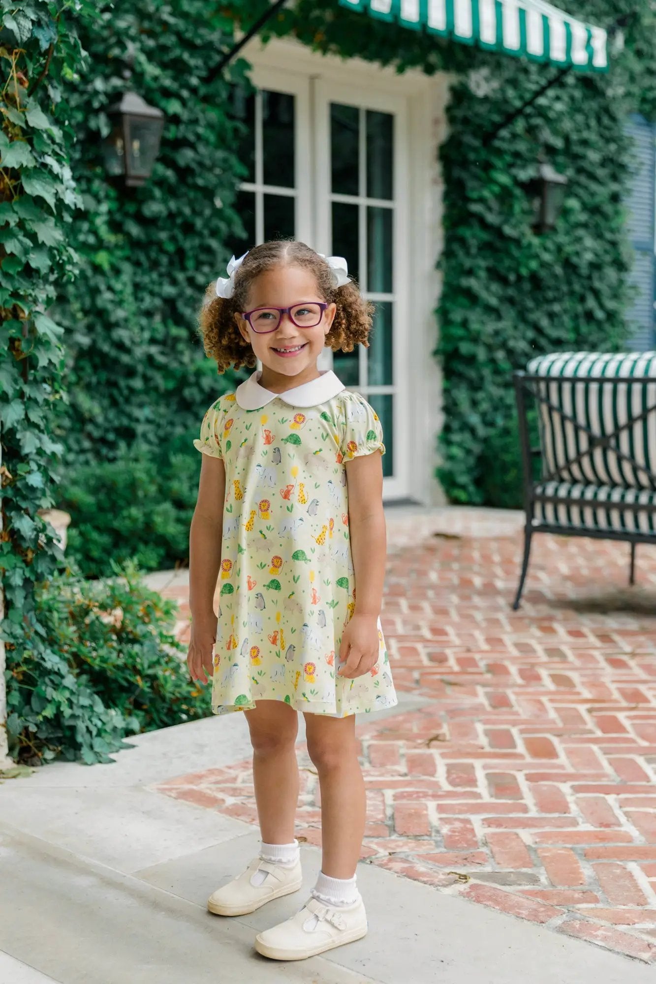Proper Peony Girls Yellow Zoo Keeper A-line Dress