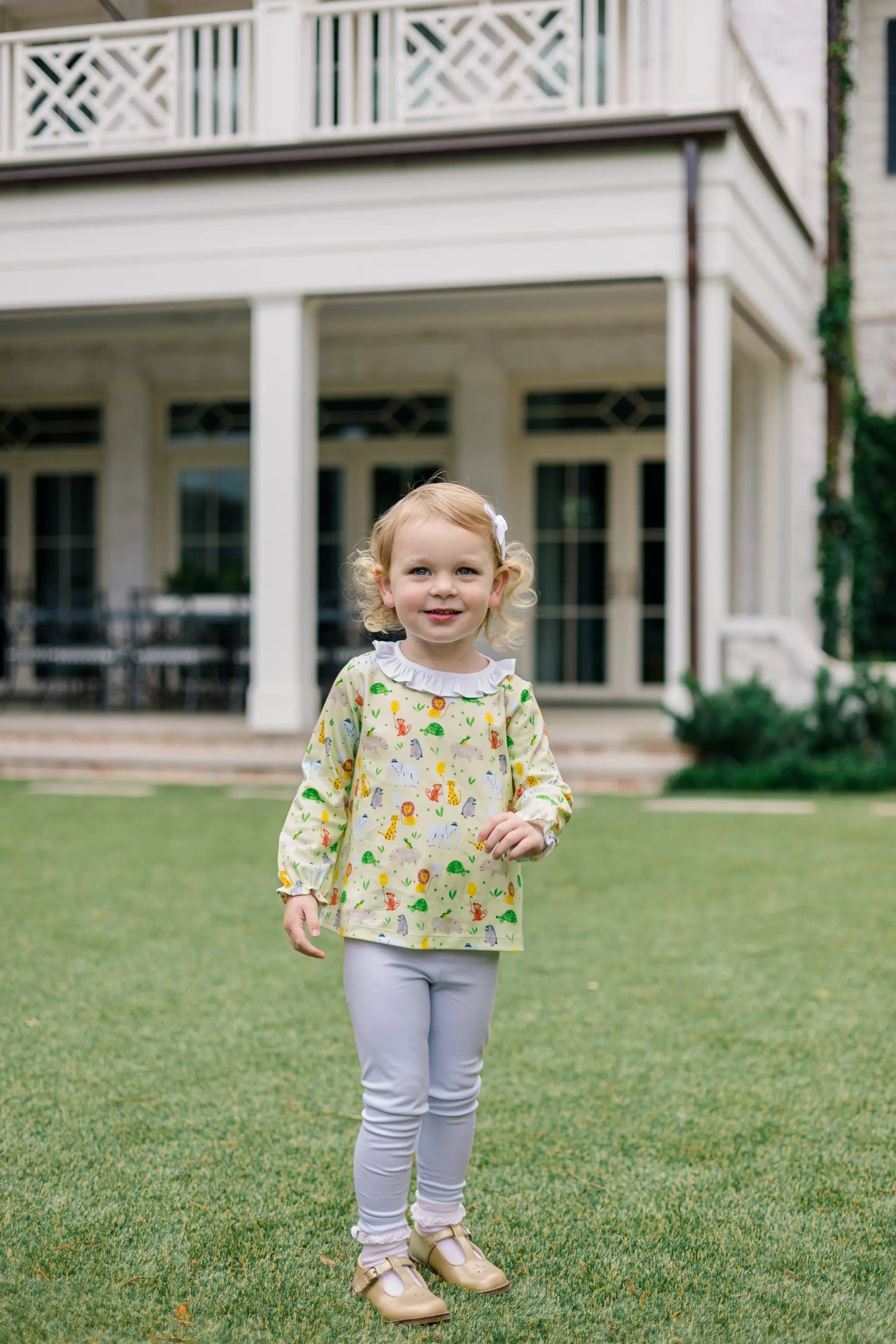 Proper Peony Girls Yellow Zoo Keeper Tunic Set