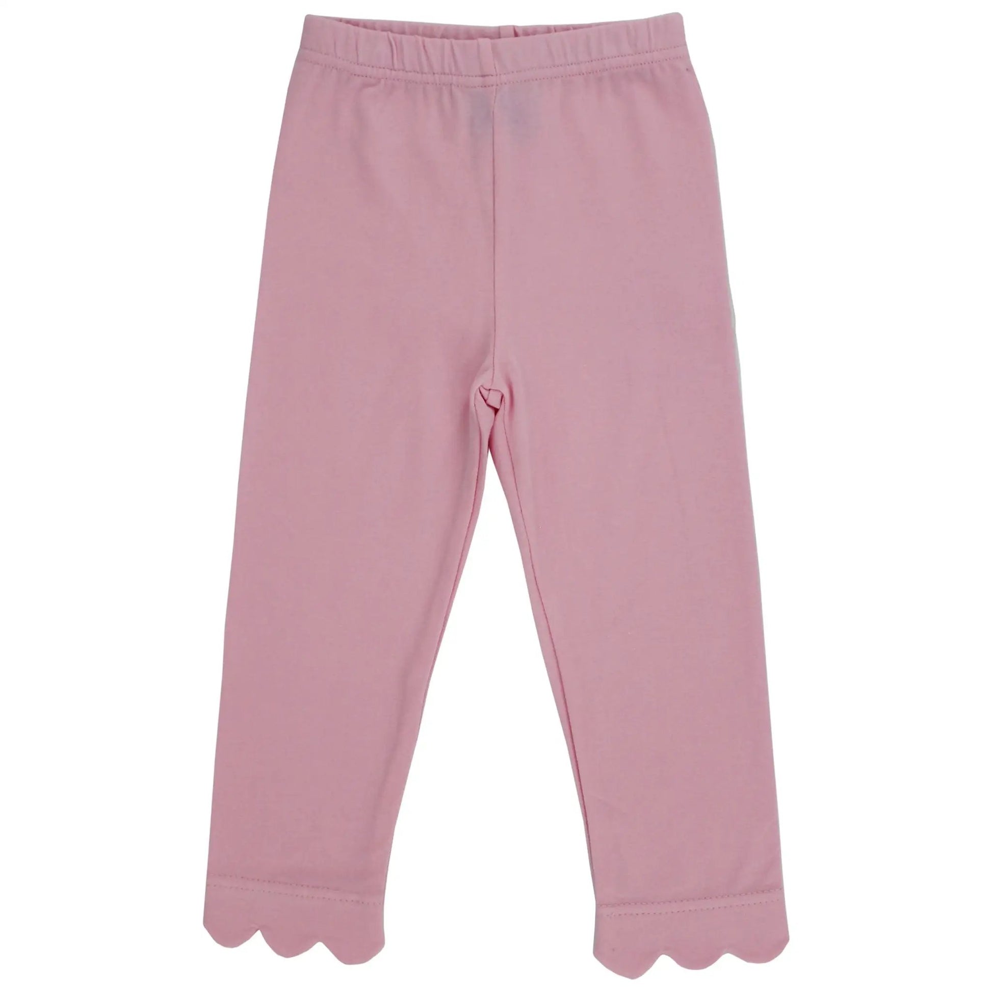 Bailey Boys Girls Pink Knit Scalloped Leggings