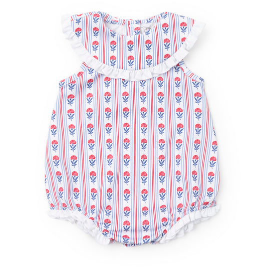 Lila & Hayes Girls Adele Bubble - Patriotic Liberty Floral by Lila & Hayes