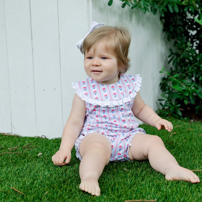 Lila & Hayes Girls Adele Bubble - Patriotic Liberty Floral by Lila & Hayes