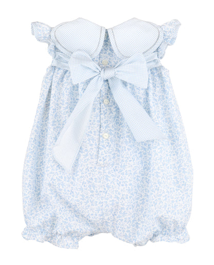 Sophie & Lucas Girls Blooms Petal Romper - Bow on Back - Blue by Sophie & Lucas