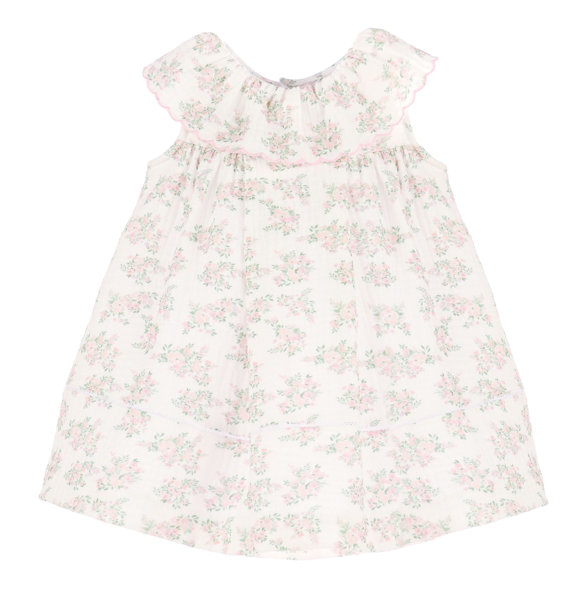 Sophie & Lucas Girls Floral Bluffs Ruffle Dress - Bow on Back - Pink