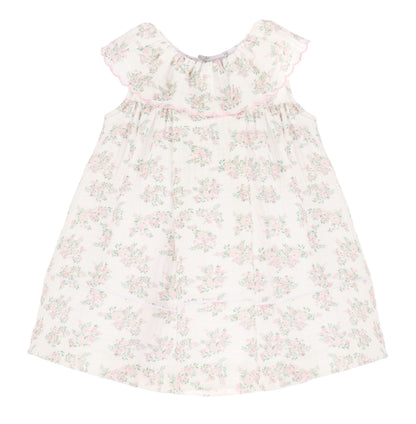 Sophie & Lucas Girls Floral Bluffs Ruffle Dress - Bow on Back - Pink by Sophie & Lucas