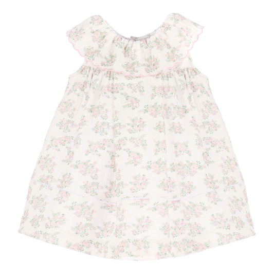 Sophie & Lucas Girls Floral Bluffs Ruffle Dress - Bow on Back - Pink by Sophie & Lucas
