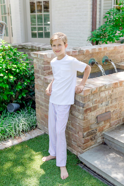 Lila & Hayes Boys Beckett Hangout Lounge Pants - Patriotic Liberty Stripe by Lila & Hayes