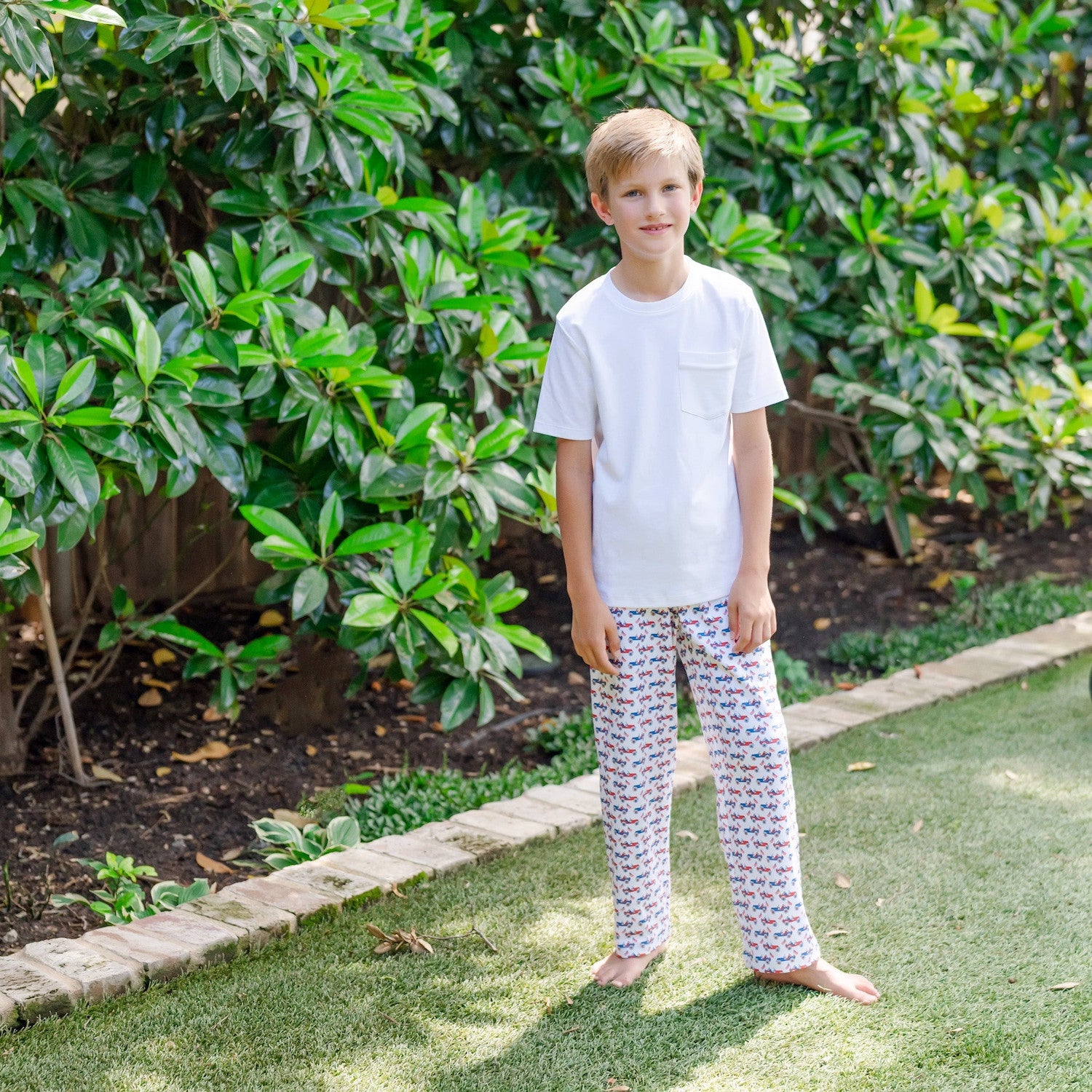 Lila & Hayes Boys Beckett Hangout Lounge Pants - Patriotic Jeeps