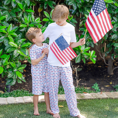 Lila & Hayes Boys Beckett Hangout Lounge Pants - Patriotic Jeeps by Lila & Hayes