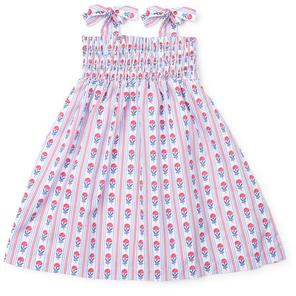 Lila & Hayes Girls Betsy Sun Dress - Patriotic Liberty Floral by Lila & Hayes