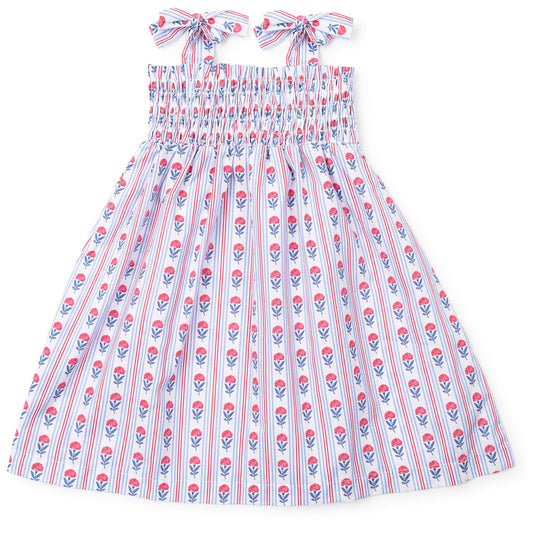 Lila & Hayes Girls Betsy Sun Dress - Patriotic Liberty Floral by Lila & Hayes