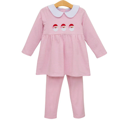 Trotter Street Kids Girls Pink Santa Trio Pant Set by Trotter Street Kids