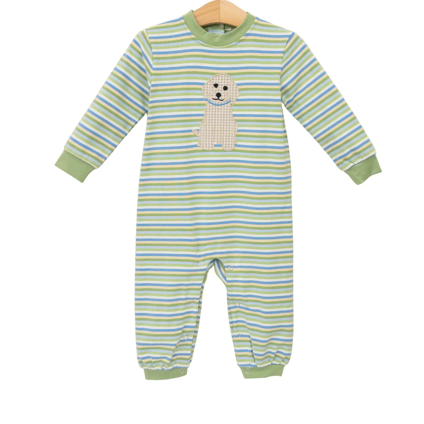 Trotter Street Kids Boys Green Puppy Romper