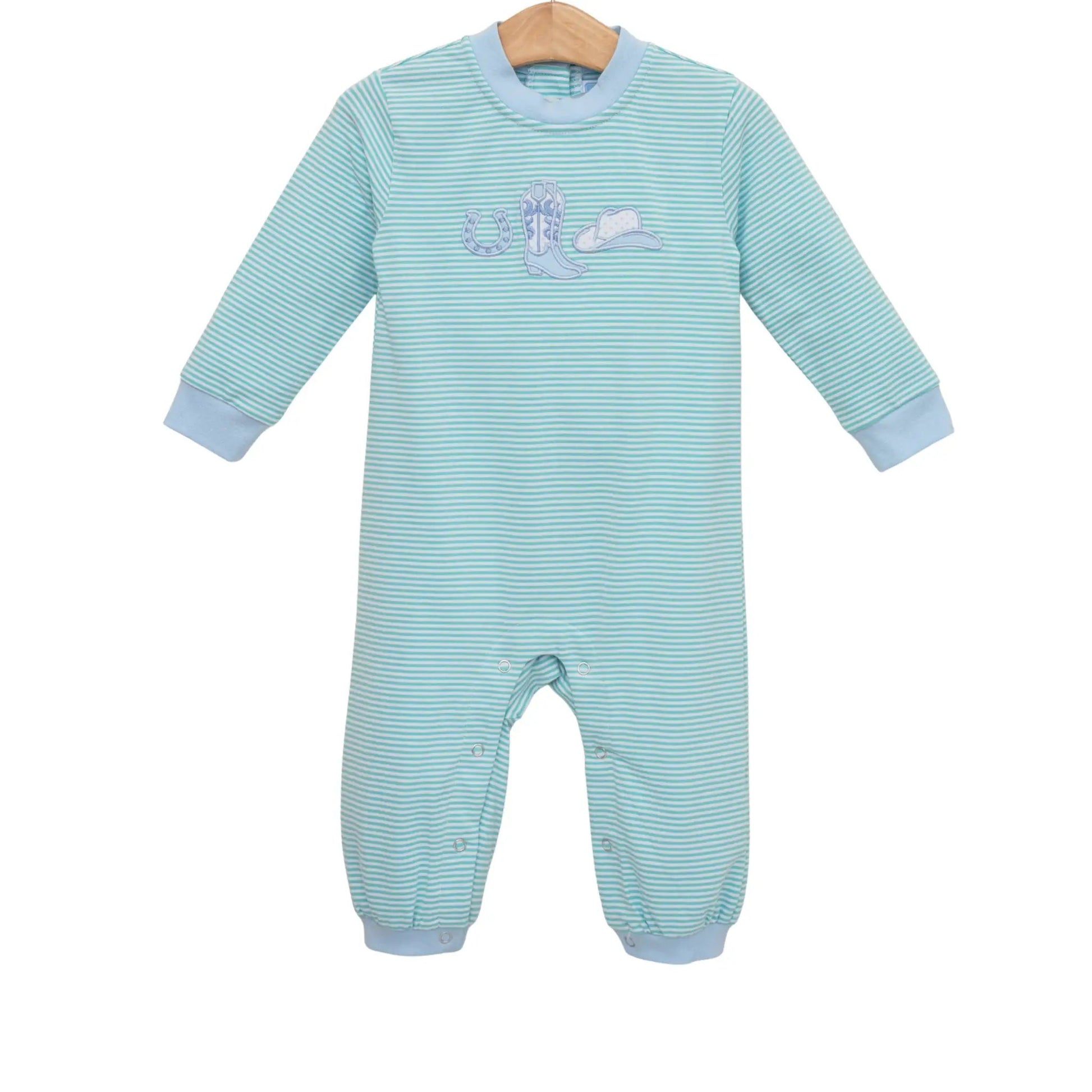 Trotter Street Kids Boys Blue Western Romper