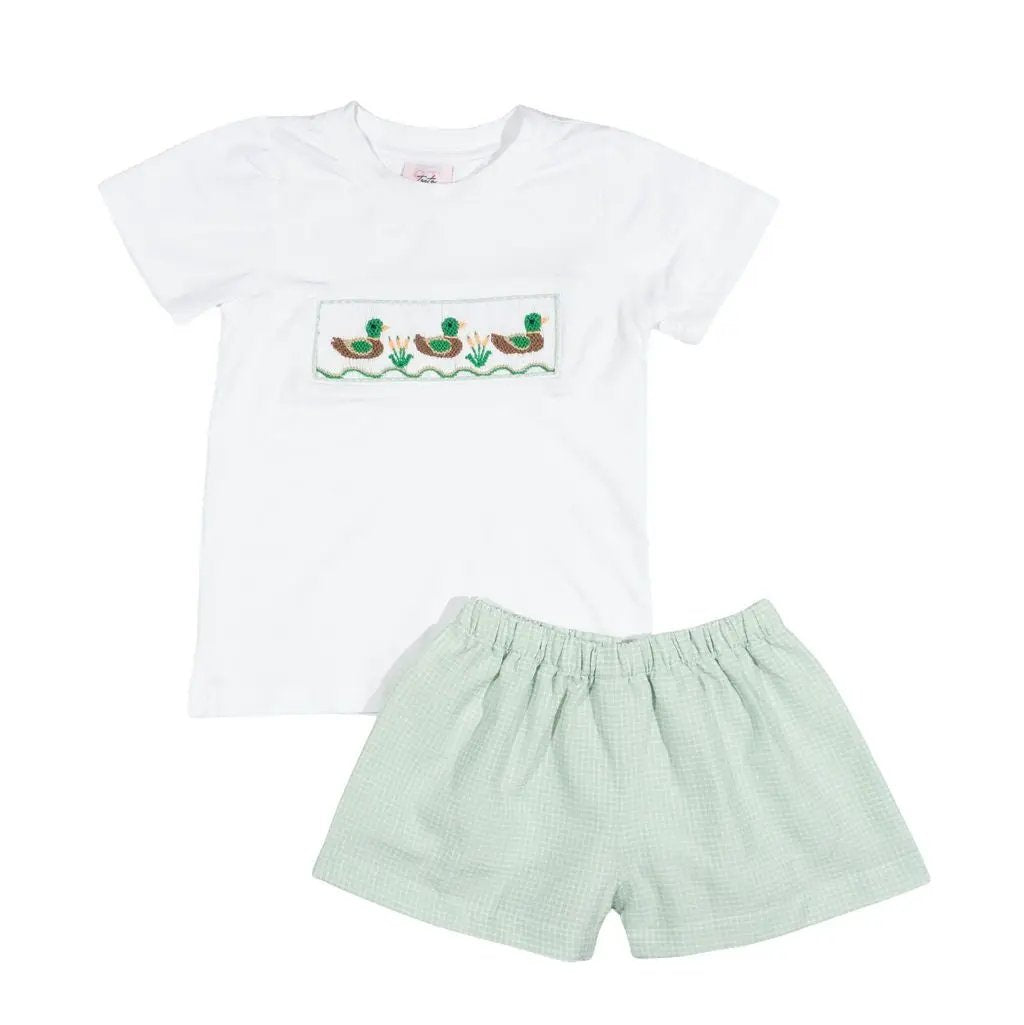 Shop Teeta Boys Wyatt Short Set - Green Quack