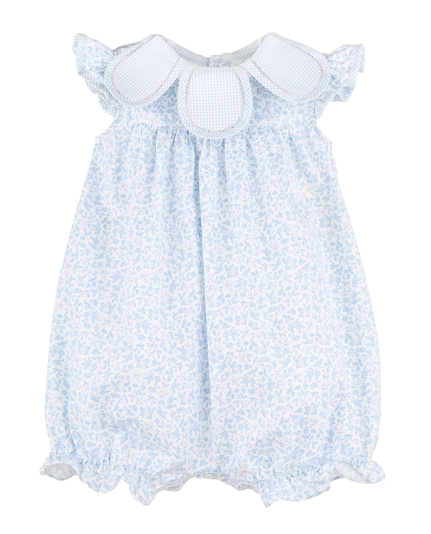 Sophie & Lucas Girls Blooms Petal Romper - Bow on Back - Blue by Sophie & Lucas
