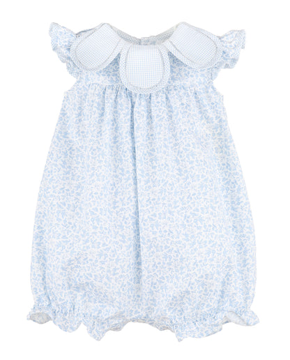 Sophie & Lucas Girls Blooms Petal Romper - Bow on Back - Blue by Sophie & Lucas