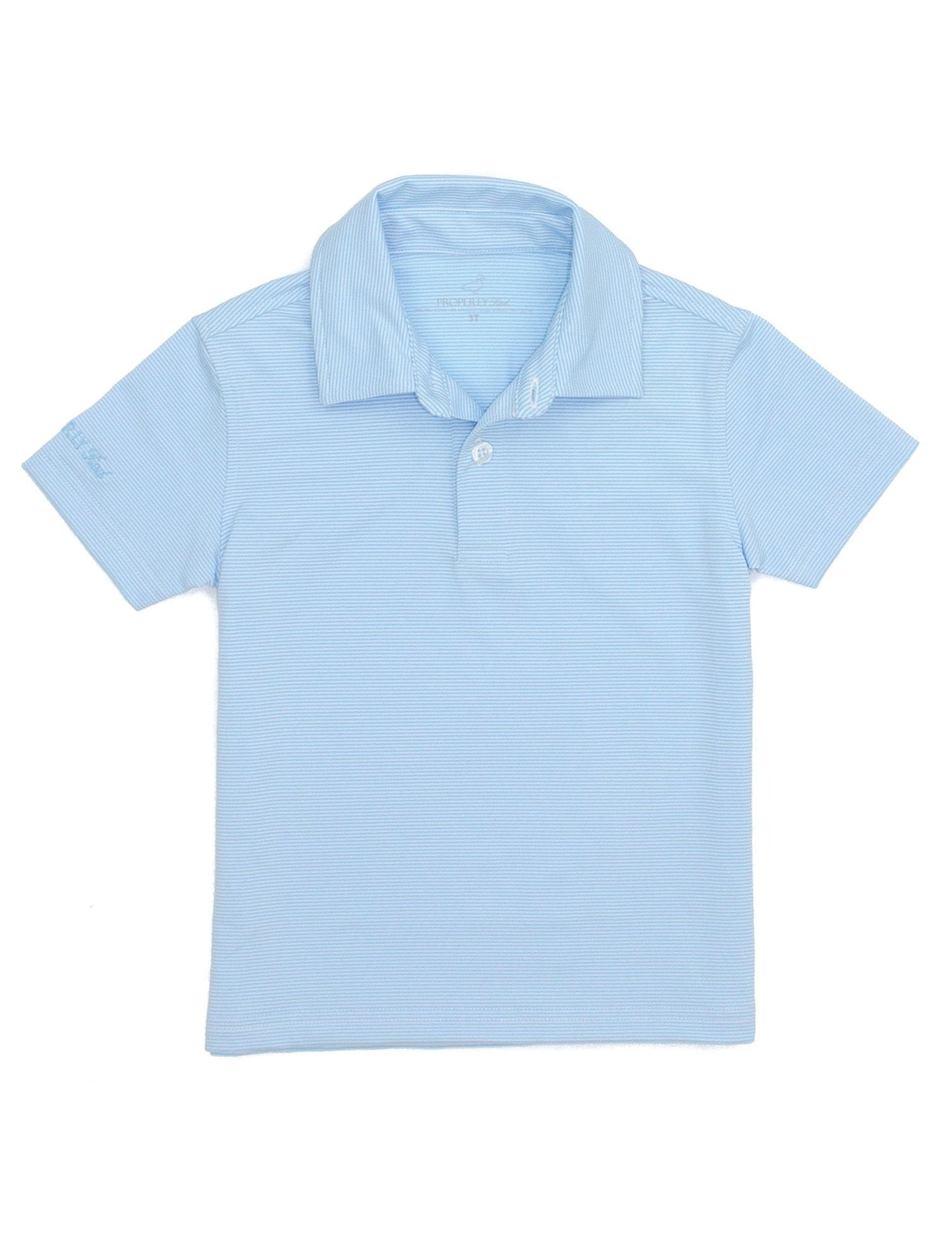 Properly Tied Boys Gulfport Polo Shirt - Powder Blue Stripe by Properly Tied