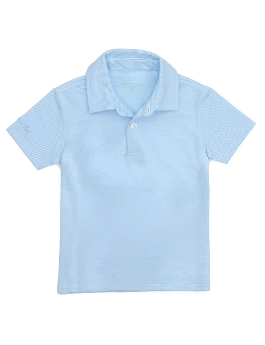 Properly Tied Boys Gulfport Polo Shirt - Powder Blue Stripe by Properly Tied