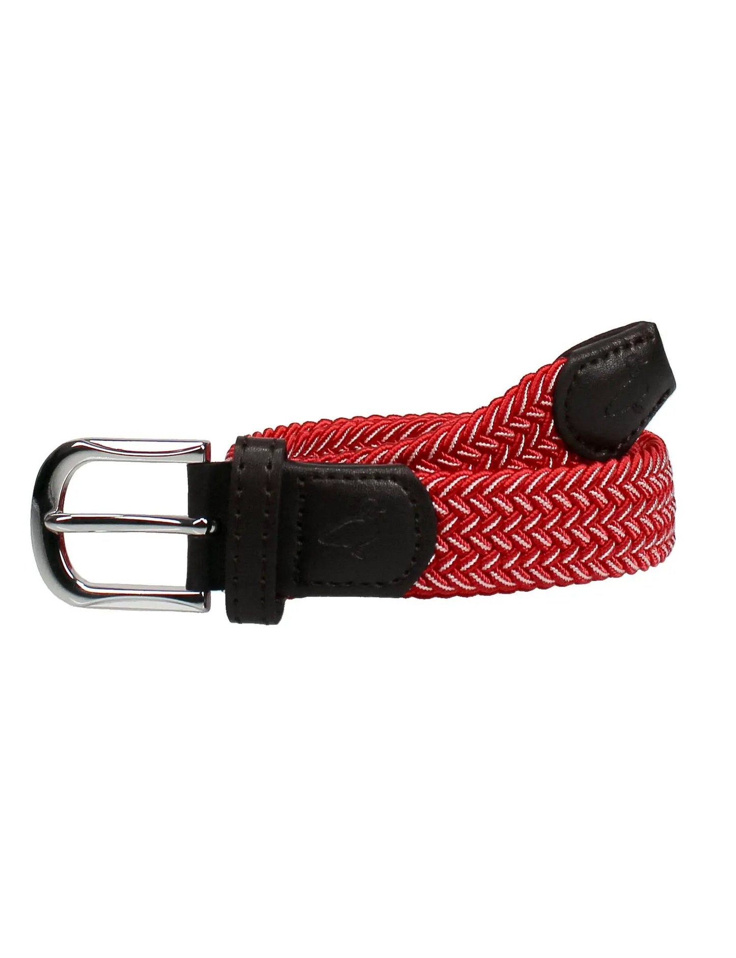 Properly Tied Boys Country Club Stretch Belt - Cardinal & White