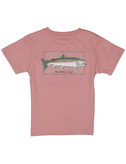Properly Tied Boys Salmon Rainbow Trout Short Sleeve Shirt by Properly Tied
