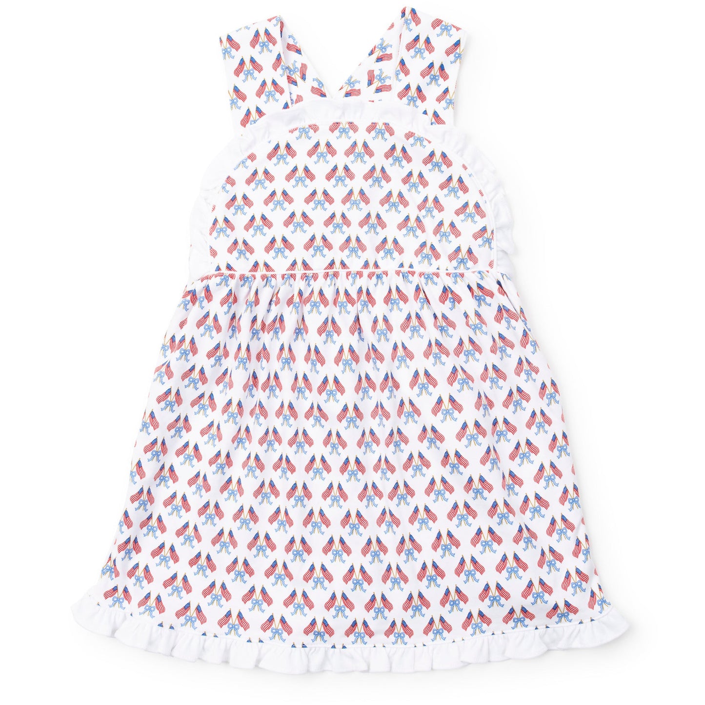 Lila & Hayes Girls Eden Sun Dress - Flag Stars & Stripes & Bows by Lila & Hayes