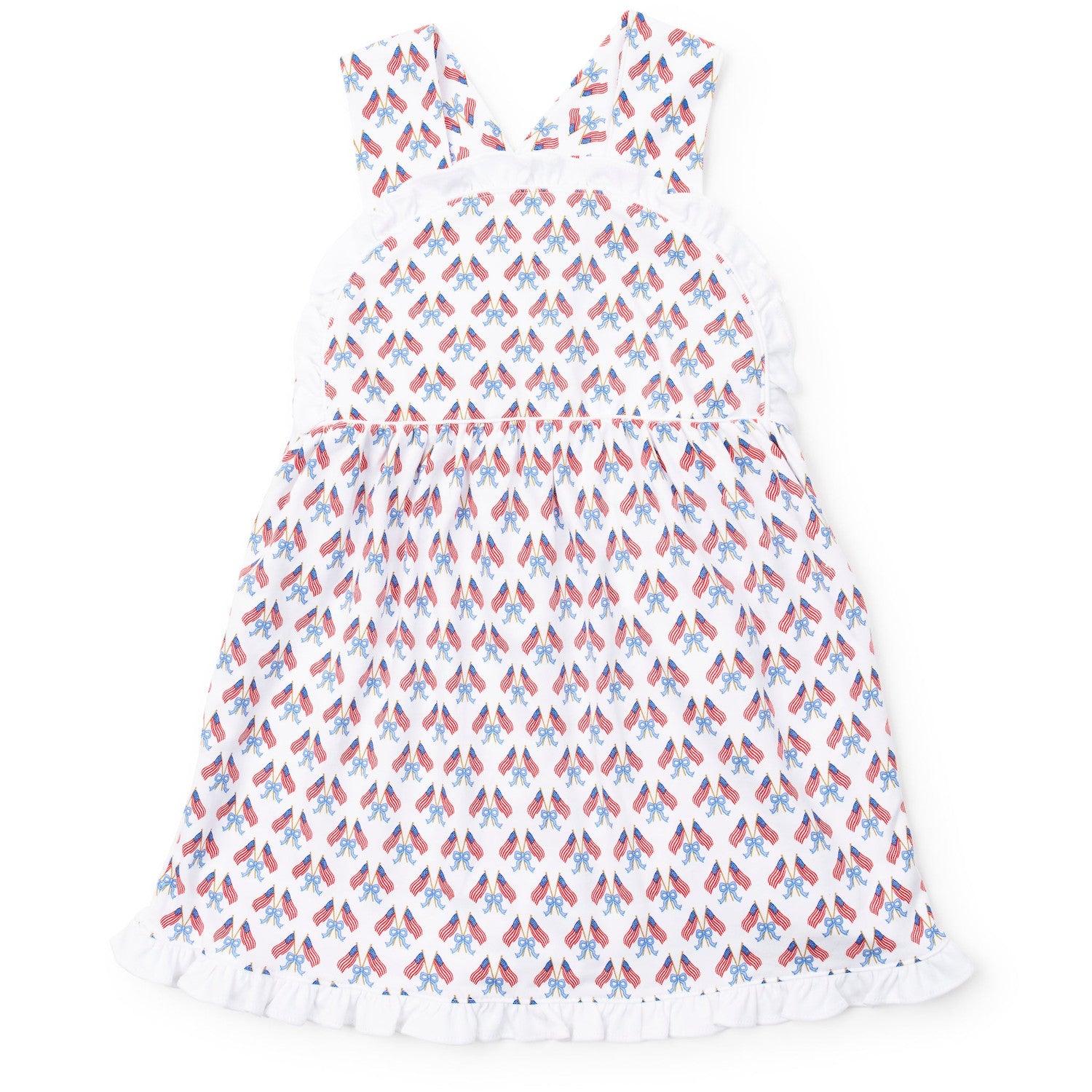 Lila & Hayes Girls Eden Sun Dress - Flag Stars & Stripes & Bows