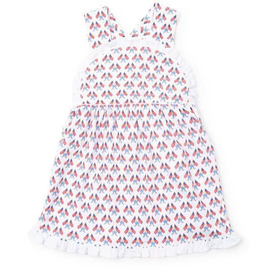 Lila & Hayes Girls Eden Sun Dress - Flag Stars & Stripes & Bows by Lila & Hayes