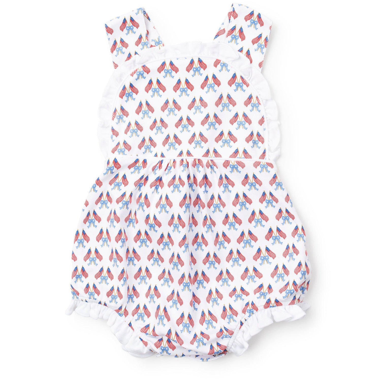 Lila & Hayes Baby Girls Eloise Bubble - Flag Stars & Stripes & Bows
