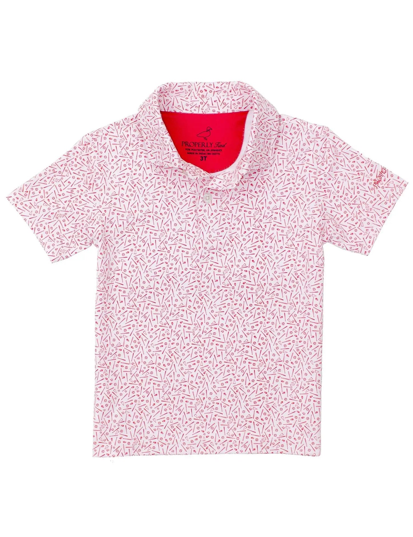 Properly Tied Boys Red Range Polo Shirt - Homerun by Properly Tied