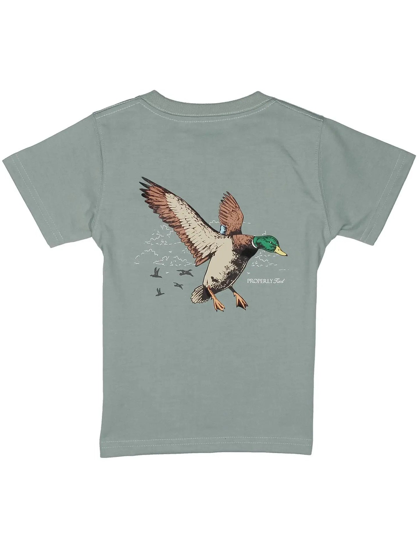 Properly Tied Boys Fog Gray Mallard Flight Short Sleeve Shirt