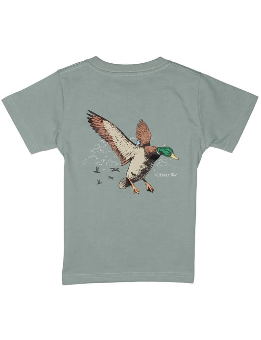 Properly Tied Boys Fog Gray Mallard Flight Short Sleeve Shirt by Properly Tied