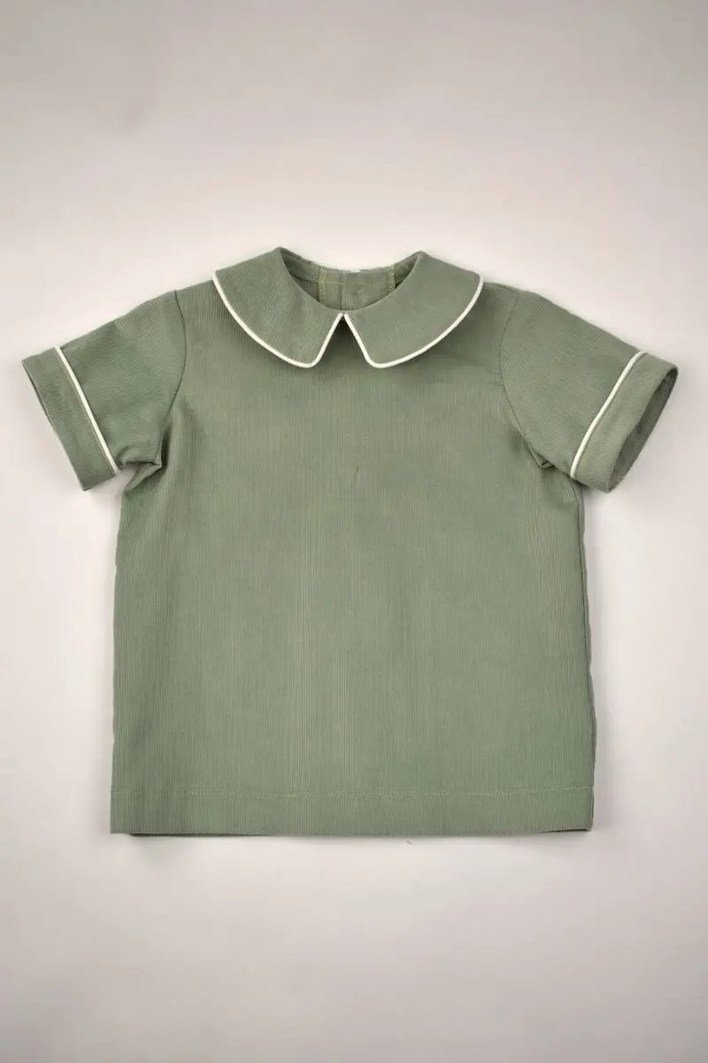 Funtasia Too Boys Dressy Shorts Set - Sage Green Corduroy