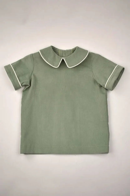 Funtasia Too Boys Dressy Shorts Set - Sage Green Corduroy