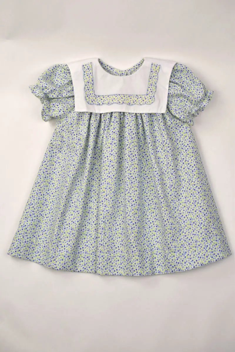Funtasia Too Girls Blue Floral Dress - Square Collar