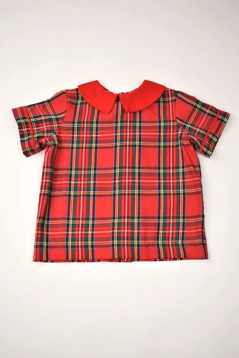 Funtasia Too Boys Red Holiday Plaid Dressy Shorts Set by Funtasia