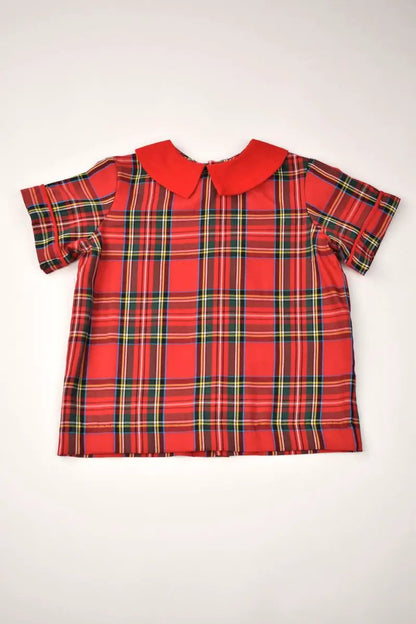 Funtasia Too Boys Red Holiday Plaid Dressy Shorts Set by Funtasia