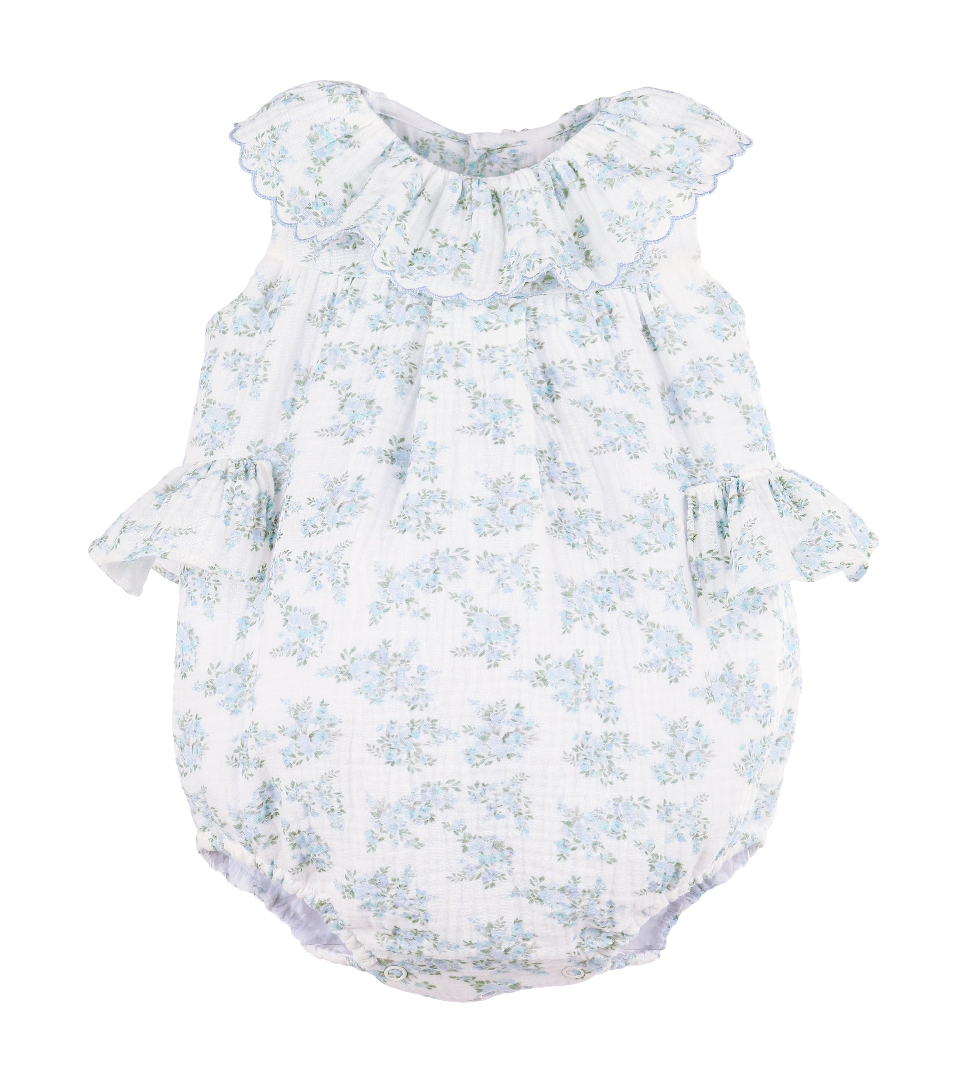 Sophie & Lucas Girls Floral Bluffs Ruffle Bubble - Bow on Back - Lilac