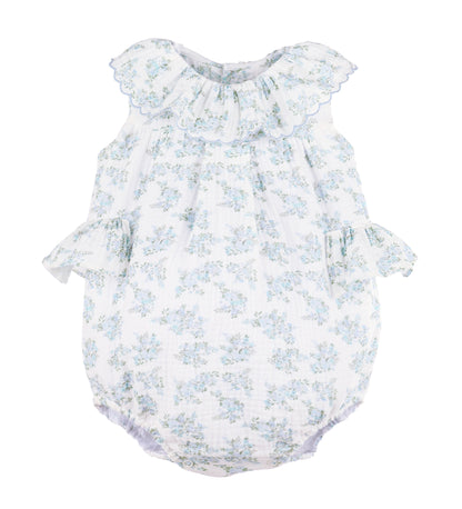 Sophie & Lucas Girls Floral Bluffs Ruffle Bubble - Bow on Back - Lilac by Sophie & Lucas